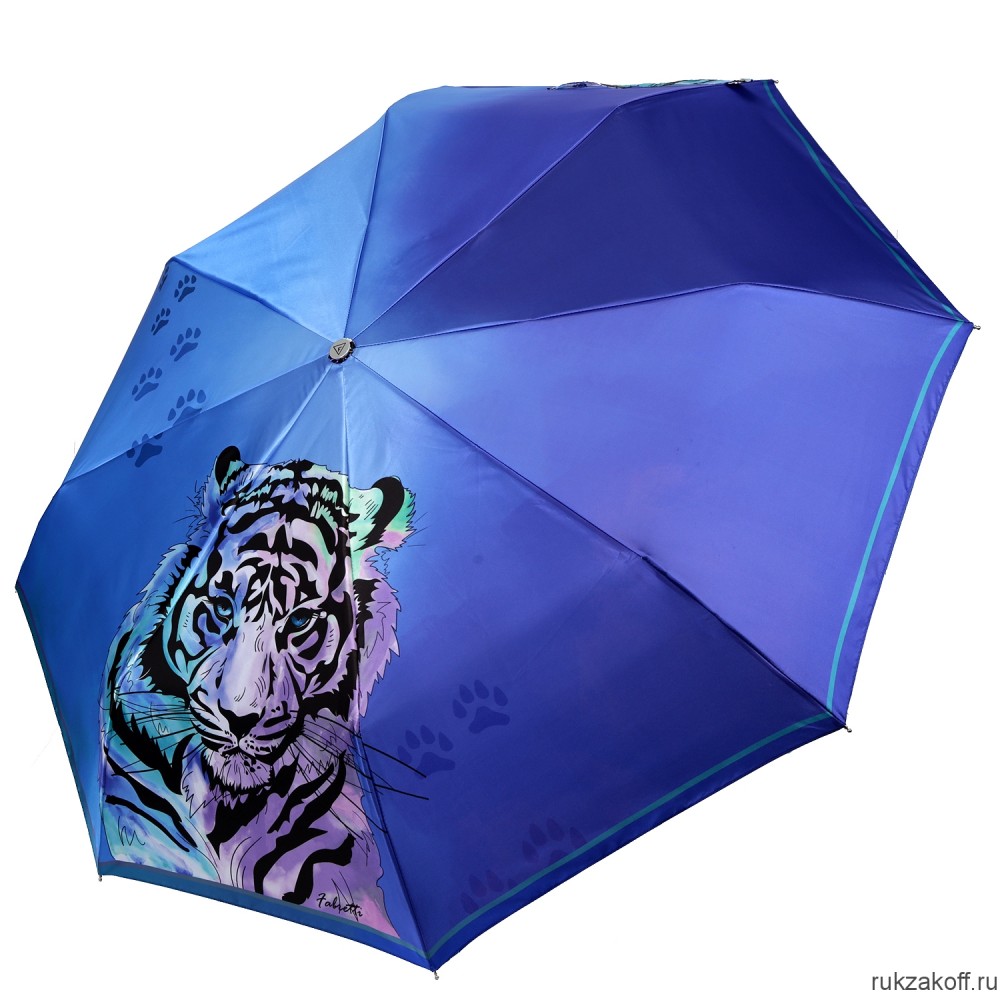 Женский зонт Fabretti L-20269-8 облегченный автомат, 3 сложения, сатин синий