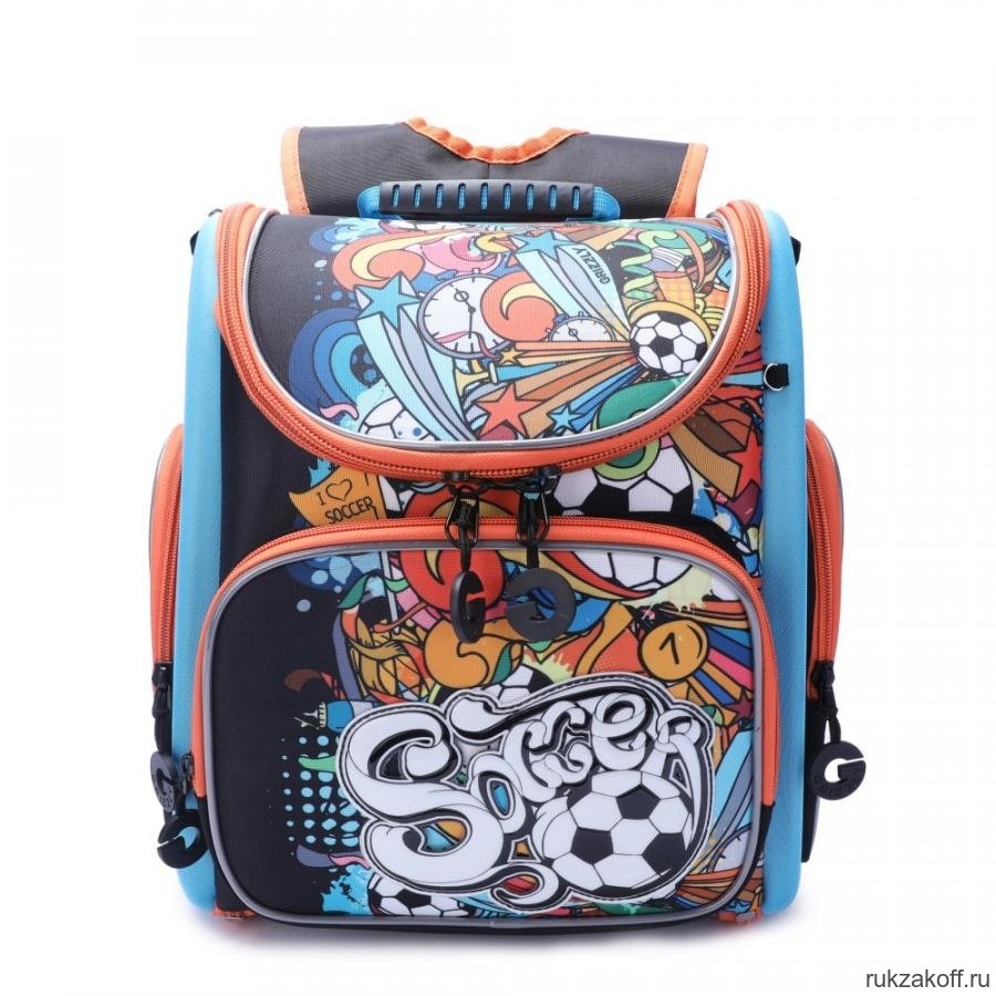 Рюкзак школьный Grizzly RA-970-6 Чёрный/Синий