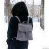 Женский кожаный рюкзак Orsoro d-444 серый