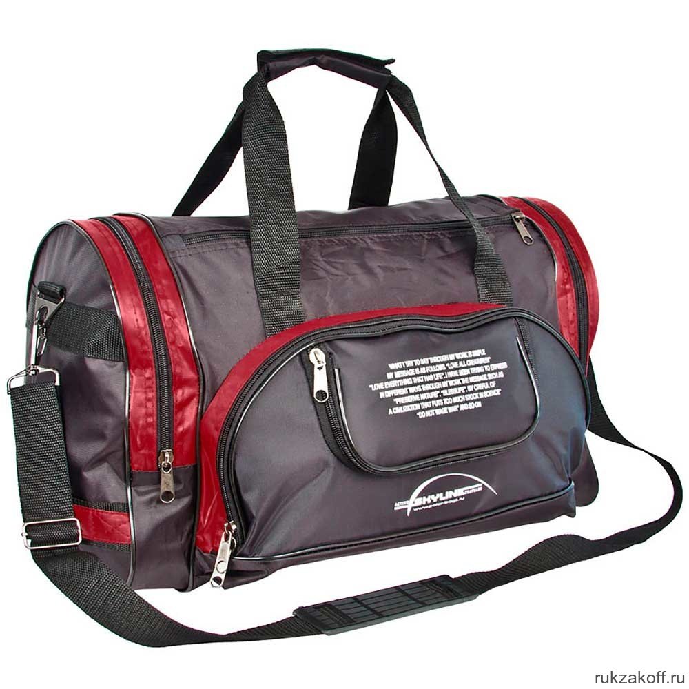Спортивная сумка Polar П02с Черный (бордовые вставки)