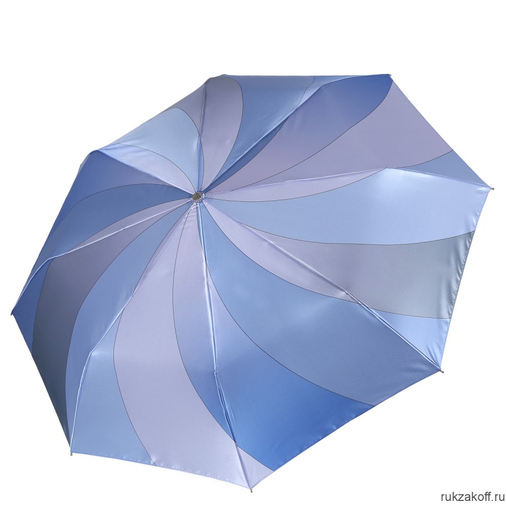 Женский зонт Fabretti L-20292-9 облегченный автомат, 3 сложения, сатин голубой