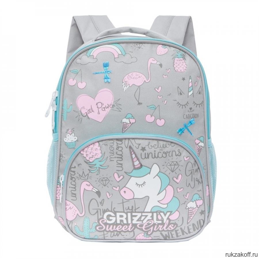 Рюкзак детский Grizzly RK-076-3 Светло-серый