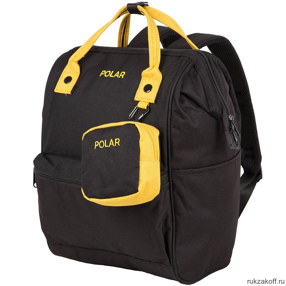 Женская сумка-рюкзак Polar 18234 Чёрный с жёлтым