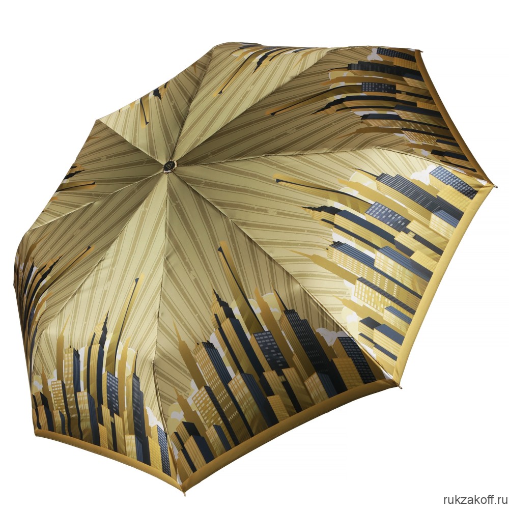 Женский зонт Fabretti UFS0019-102 автомат, 3 сложения, сатин золотистый