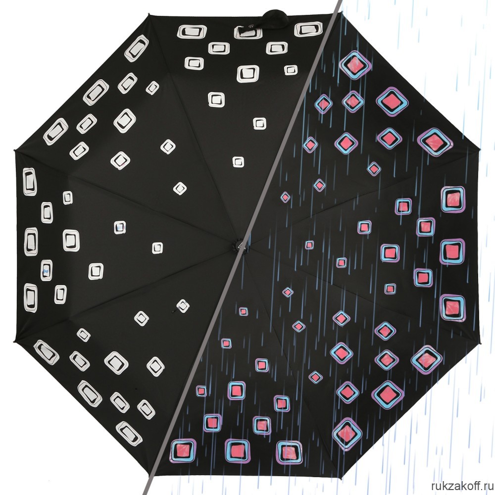 Женский зонт Fabretti UFW0006-10 автомат, 3 сложения, эпонж фиолетовый