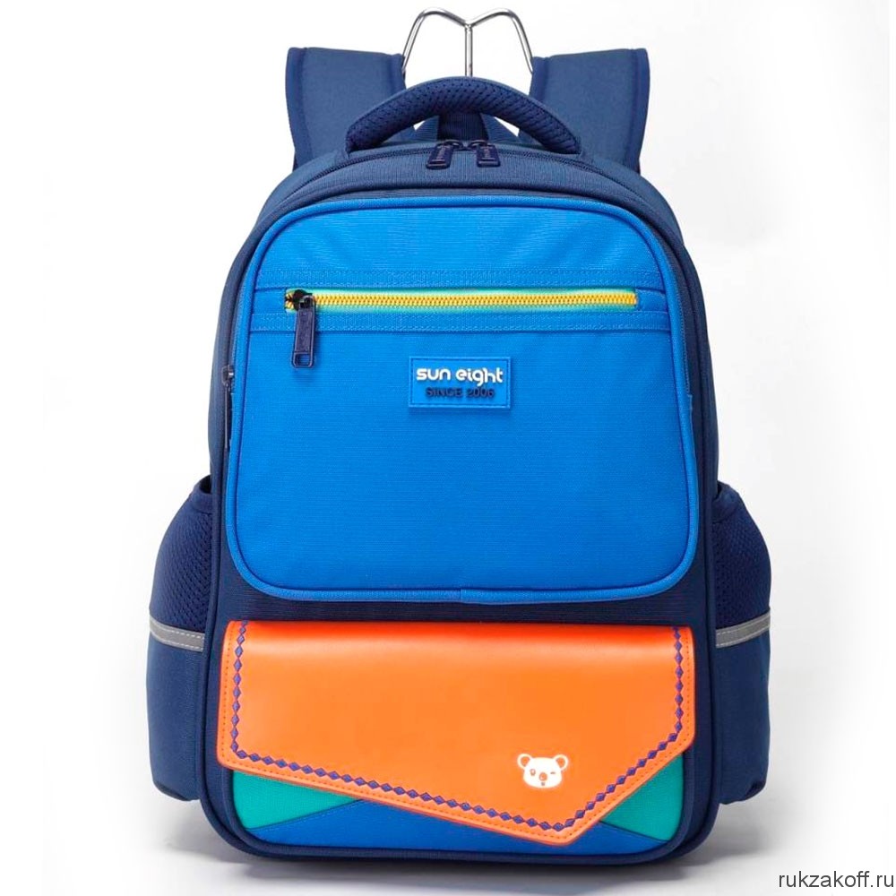 Рюкзак школьный Sun eight SE-22001 синий/оранжевый