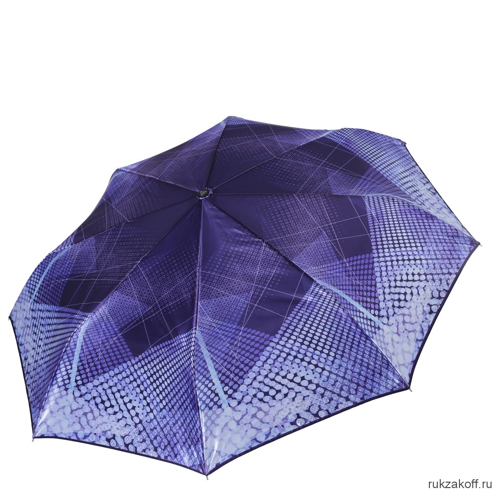 Женский зонт Fabretti S-17108-4 автомат, 3 сложения, сатин синий