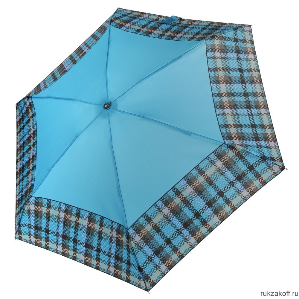 Женский зонт Fabretti UFZ0004-9 механический, 5 сложений, эпонж бирюзовый