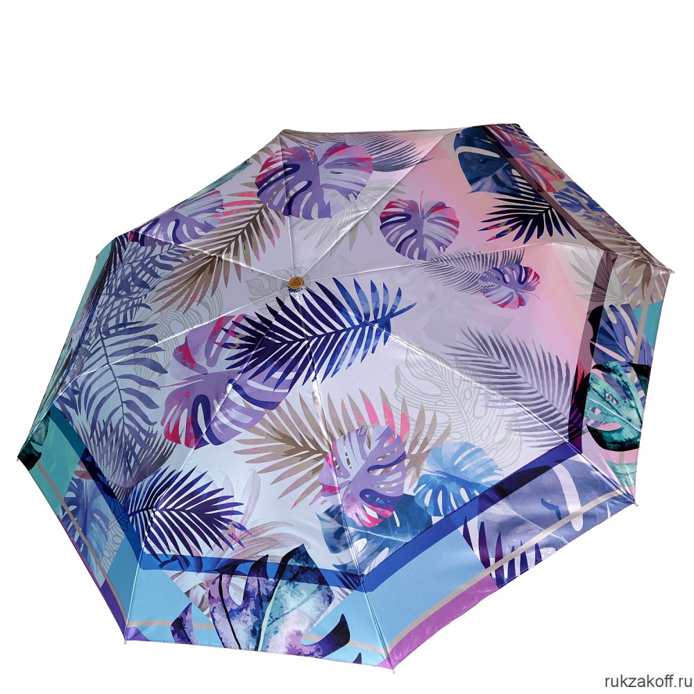 Женский зонт Fabretti L-20205-10 облегченный суперавтомат, 3 сложения,сатин фиолетовый
