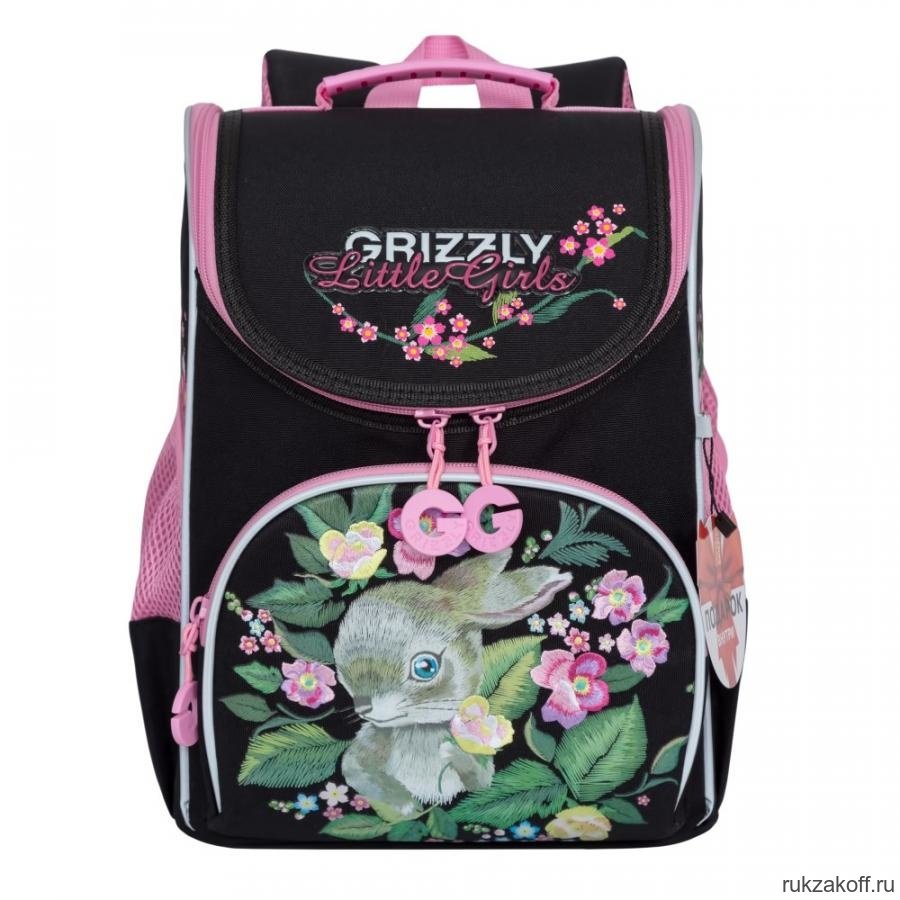 Рюкзак школьный с мешком Grizzly RA-973-3 Чёрный