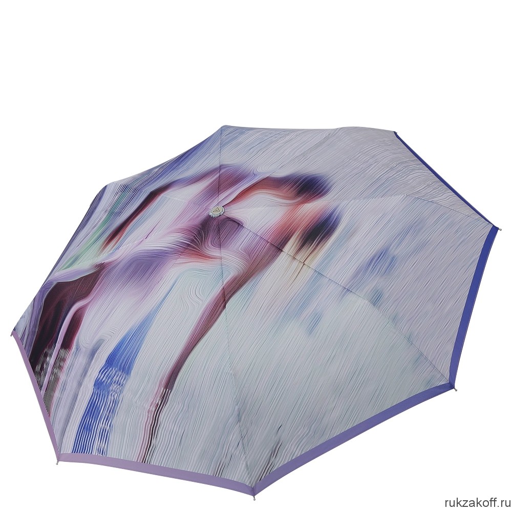 Женский зонт Fabretti L-20102-2 облегченный суперавтомат, 3 сложения,эпонж фиалетовый