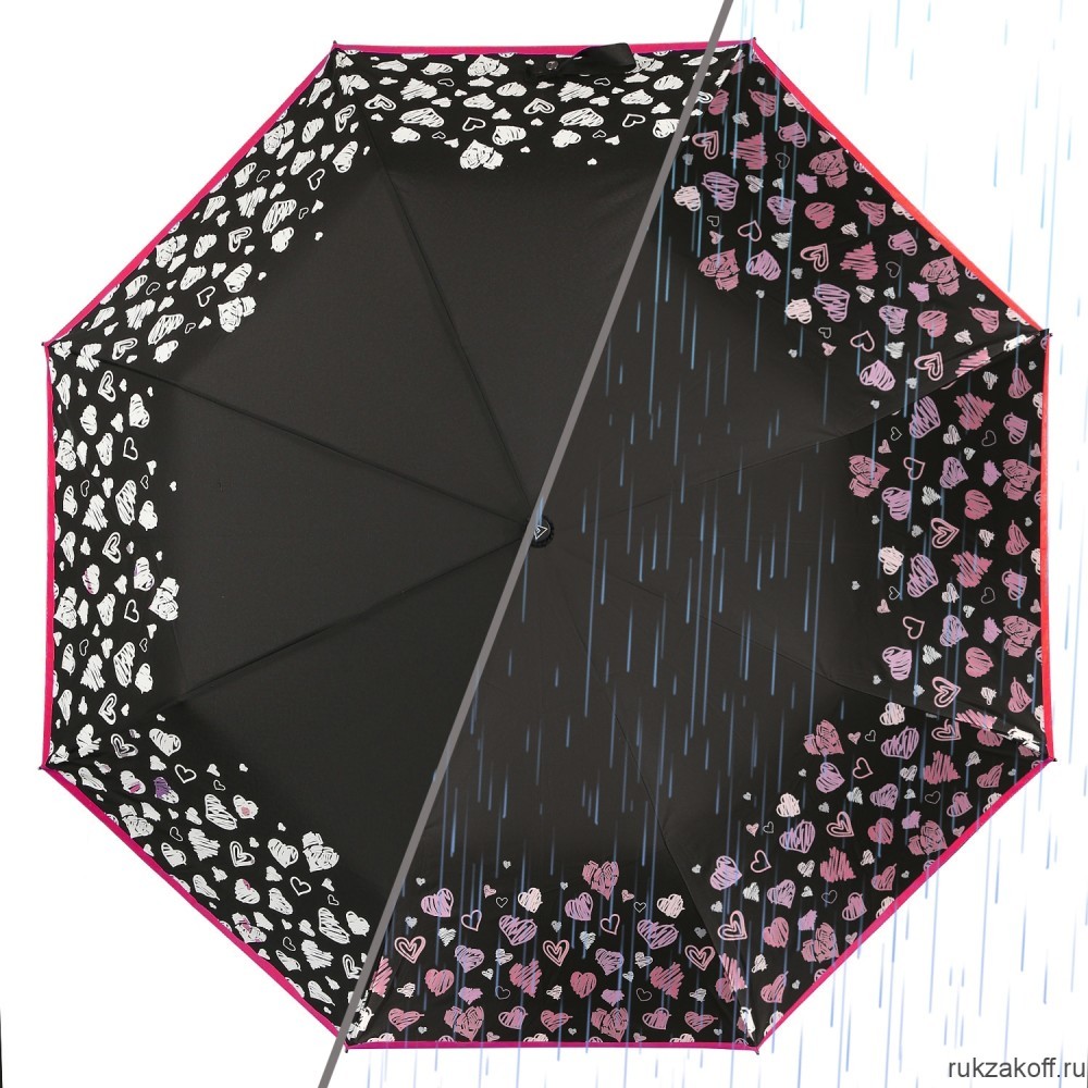 Женский зонт Fabretti UFW0005-5 автомат, 3 сложения, эпонж розовый