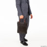 Мужская деловая сумка вертикальная Lakestone Russell Brown