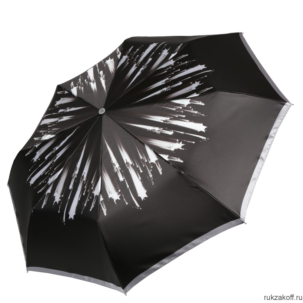 Женский зонт Fabretti L-20299-3 облегченный автомат, 3 сложения, сатин серый