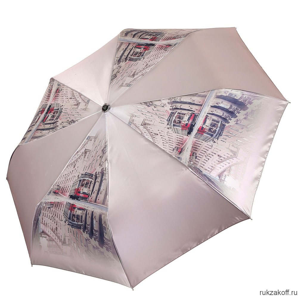 Женский зонт Fabretti S-20206-5 автомат, 3 сложения, сатин розовый
