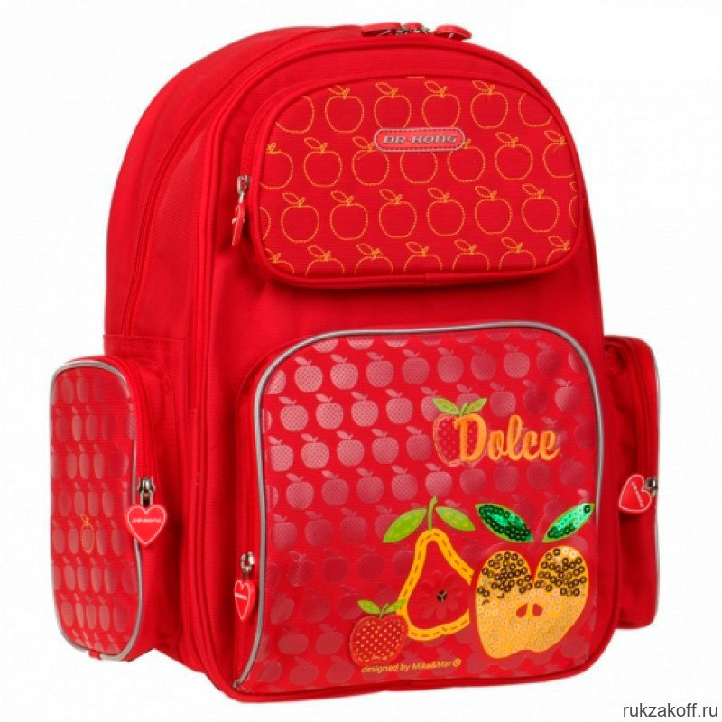 Рюкзак школьный Dr. Kong (Доктор Конг) Z148, красный
