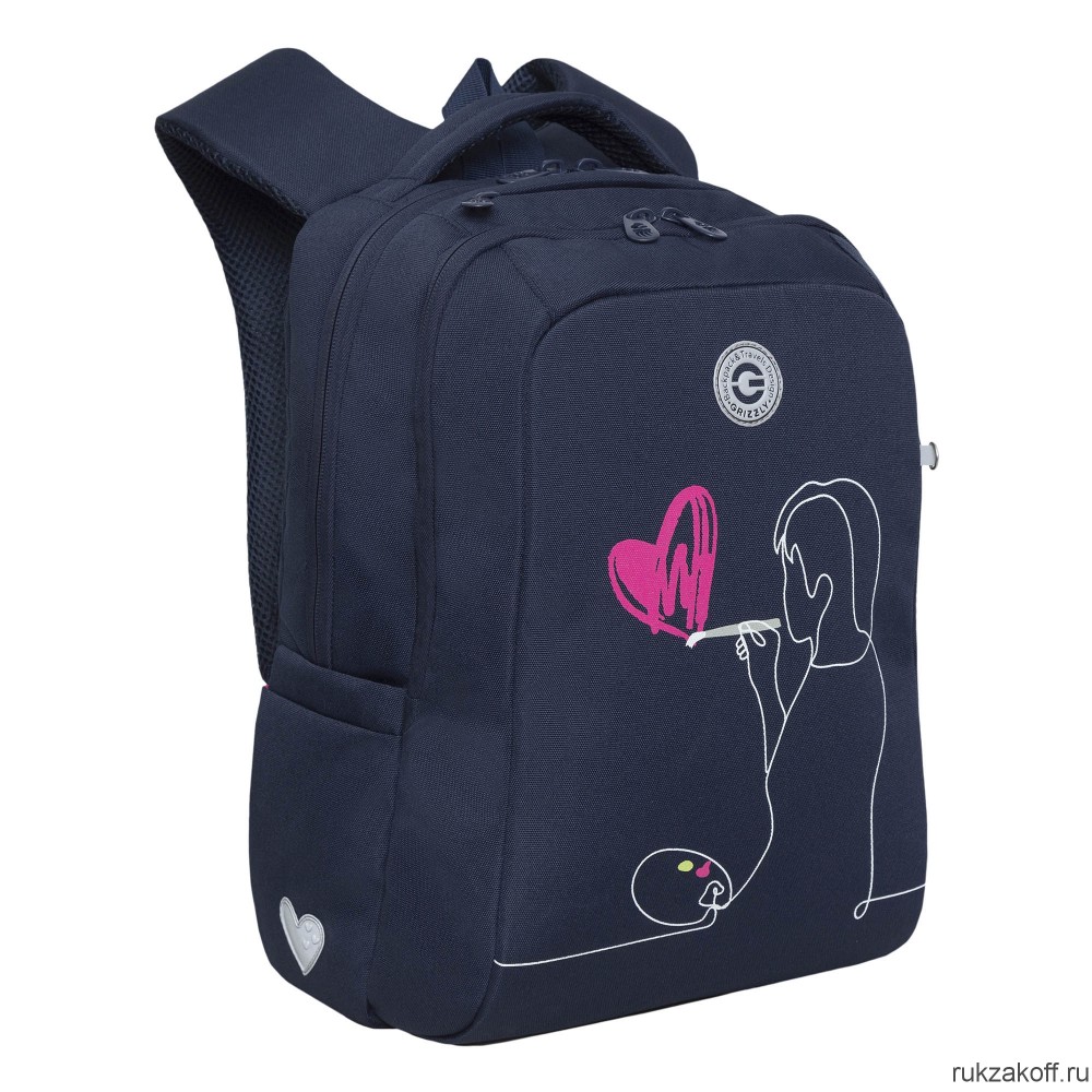 Рюкзак школьный GRIZZLY RG-366-3 синий